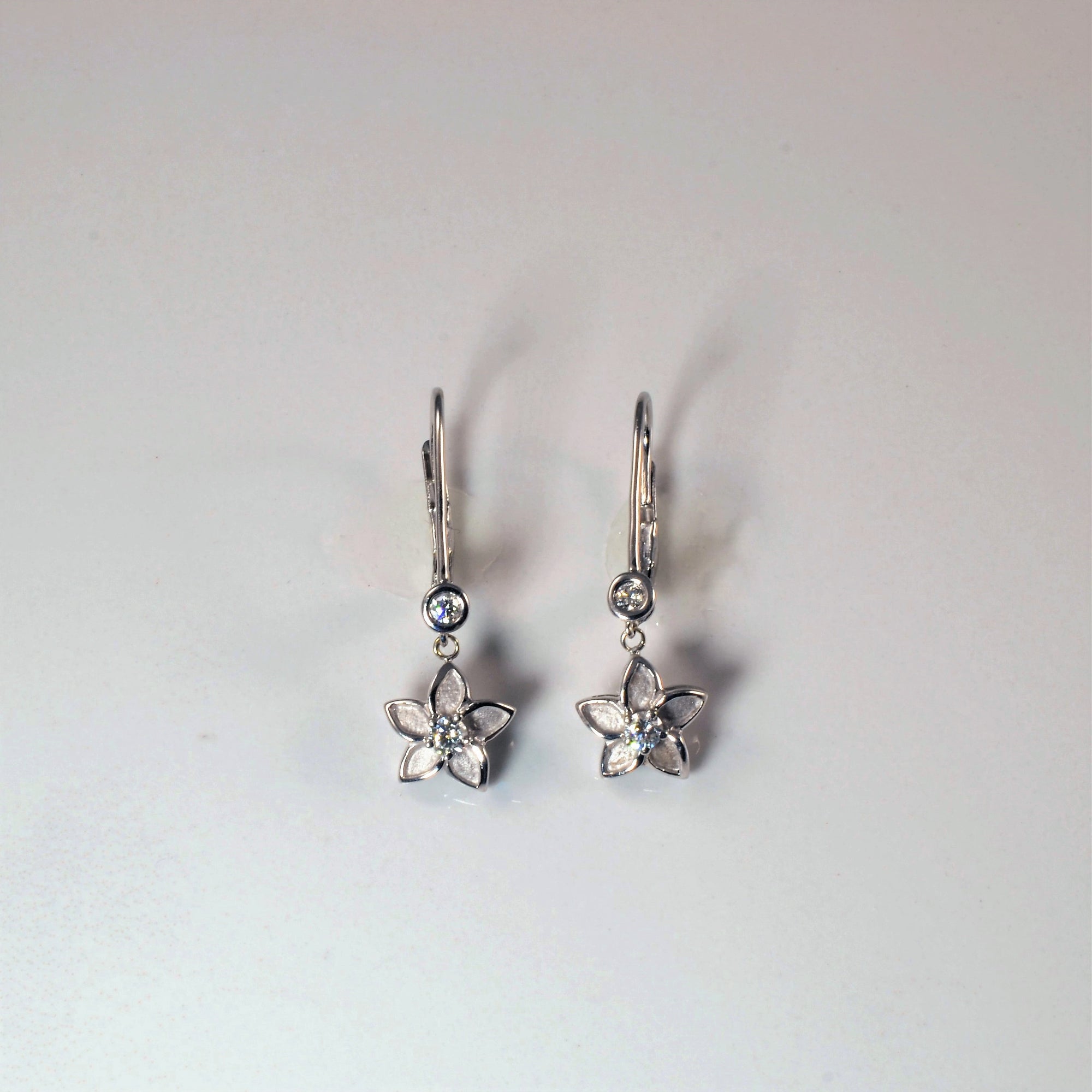 Diamond Plumeria Drop Earrings | 0.16ctw |