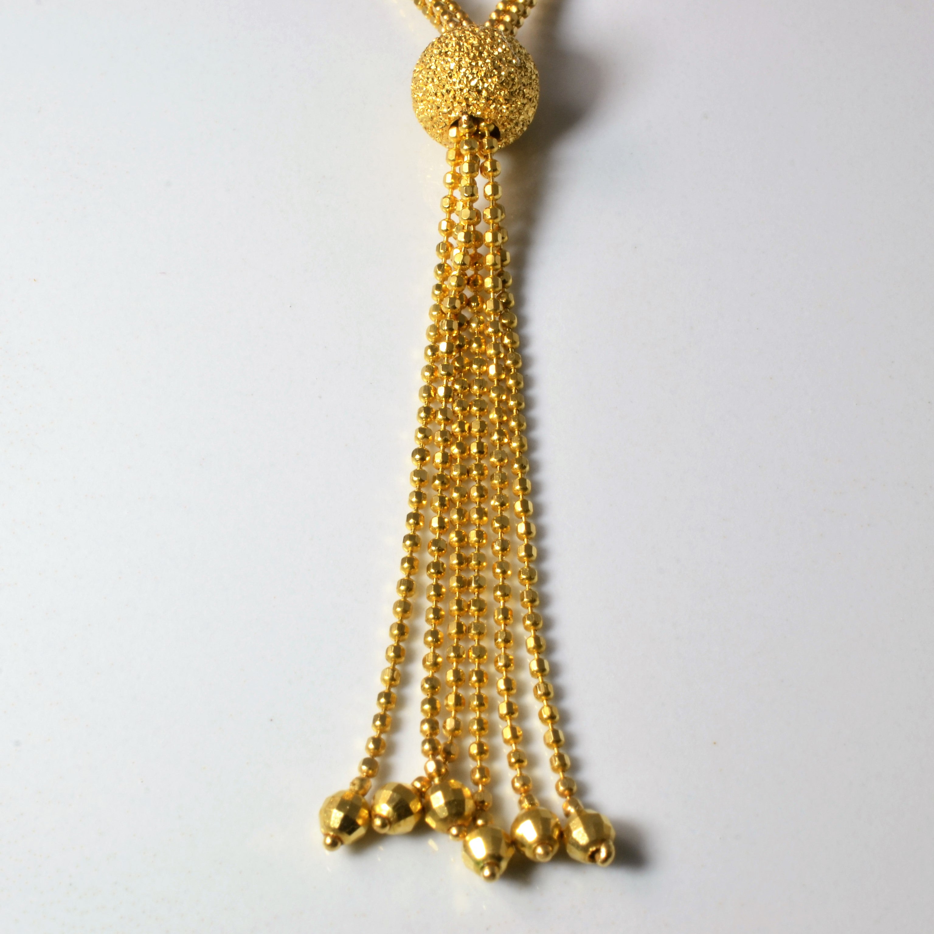 22k Yellow Gold Tassel Necklace | 16" |