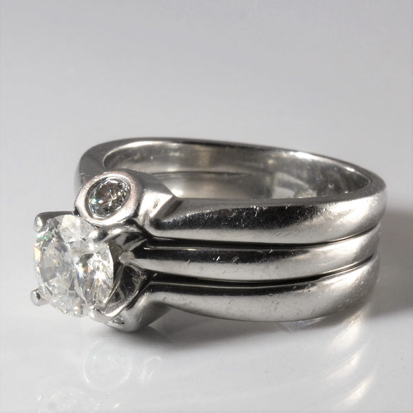 Three Stone Soldered Diamond Wedding Set | 0.85ctw | SZ 4 |
