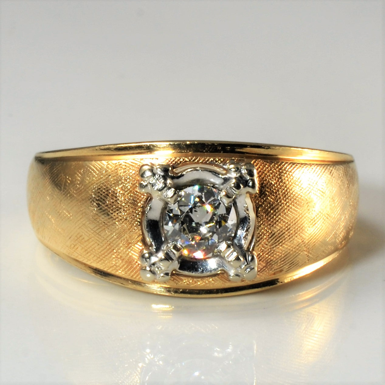 Cross Hatched Old European Diamond Ring | 0.48ct | SZ 11 |