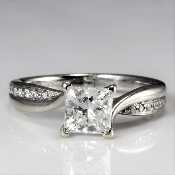Bypass Princess Cut Diamond Engagement Ring | 1.22 ctw, SZ 6.5 |