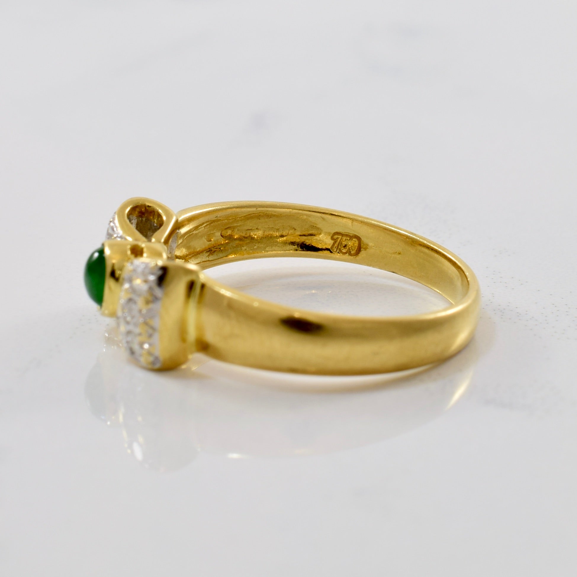 Diamond & Emerald Bow Ring | 0.15ctw, 0.15ct | SZ 5.75 |