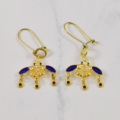 Enamelled Ant Drop Earrings |