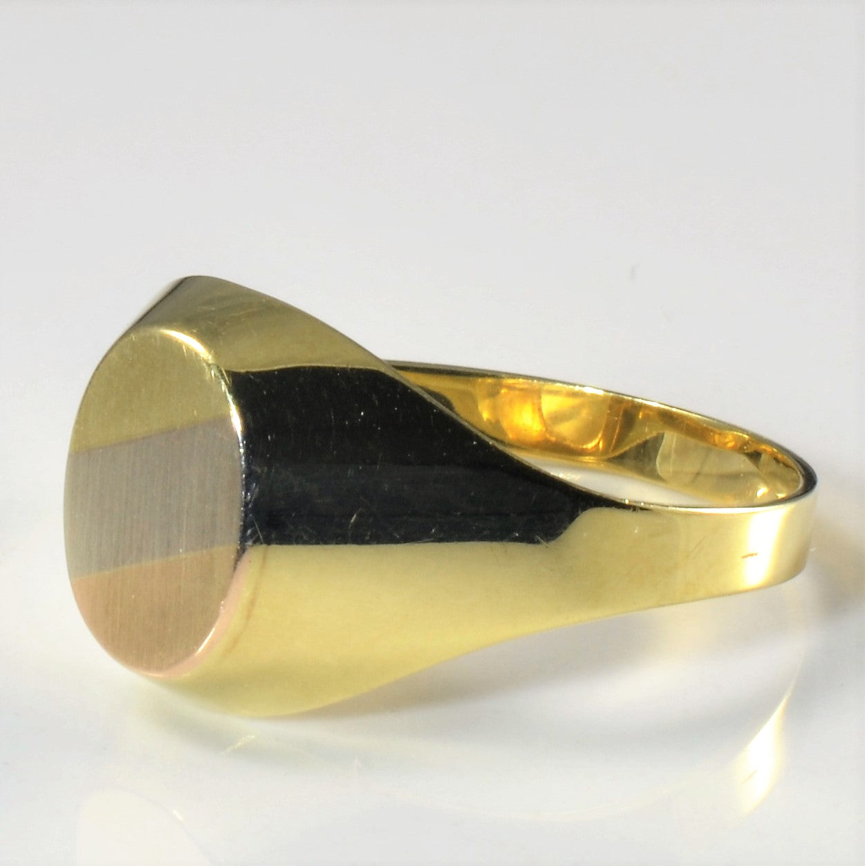 Tri Tone Gold Dome Signet Ring | SZ 12.25 |