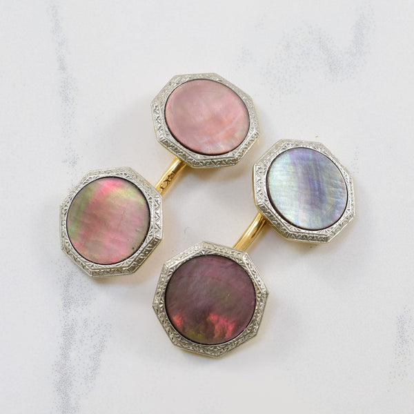 Art Deco Mother of Pearl Cuff Links | 3.20ctw |