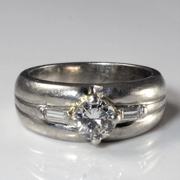 Platinum Three Stone Diamond Ring | 0.65ctw | SZ 6 |