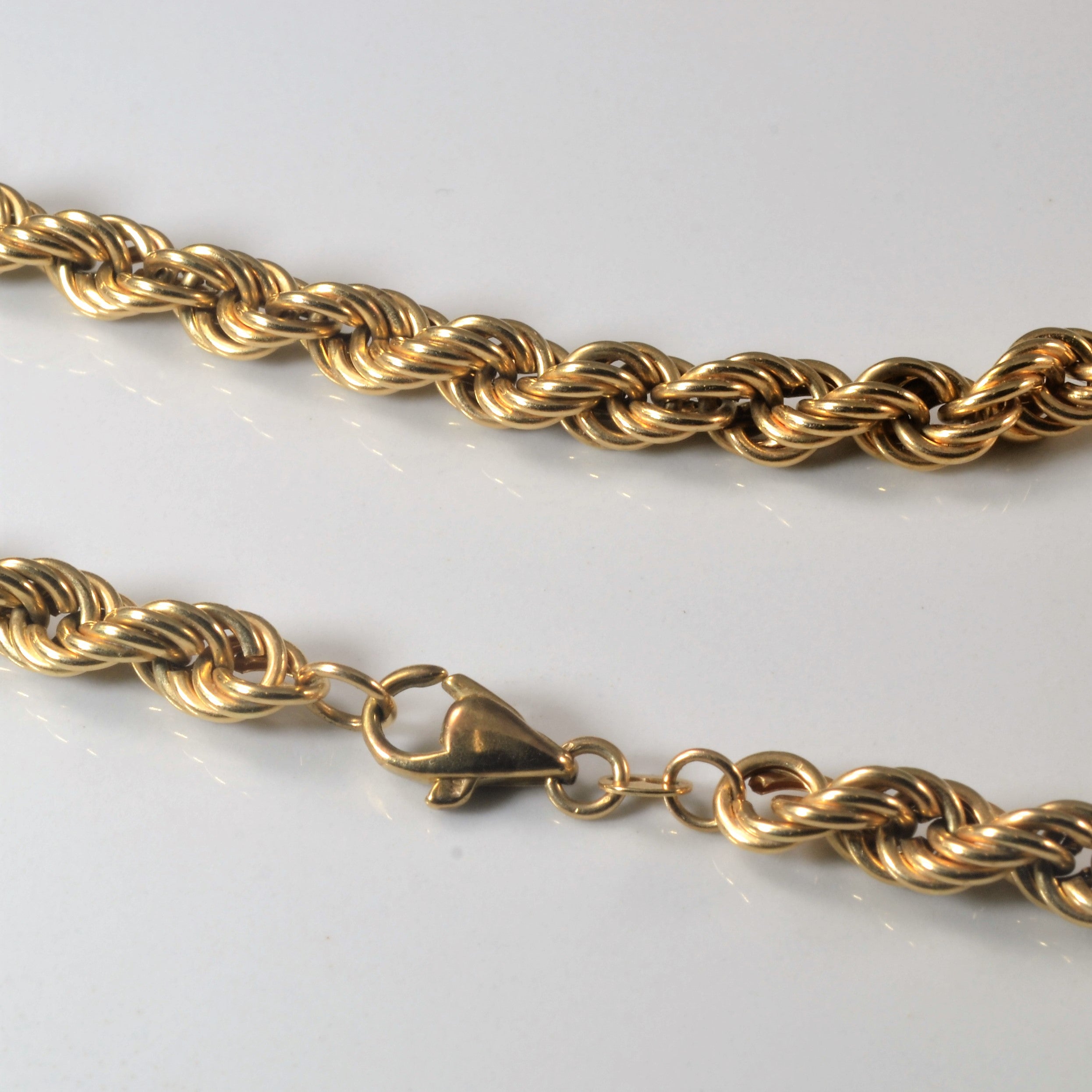 Chaîne corde en or jaune 10 carats | 61 cm | 