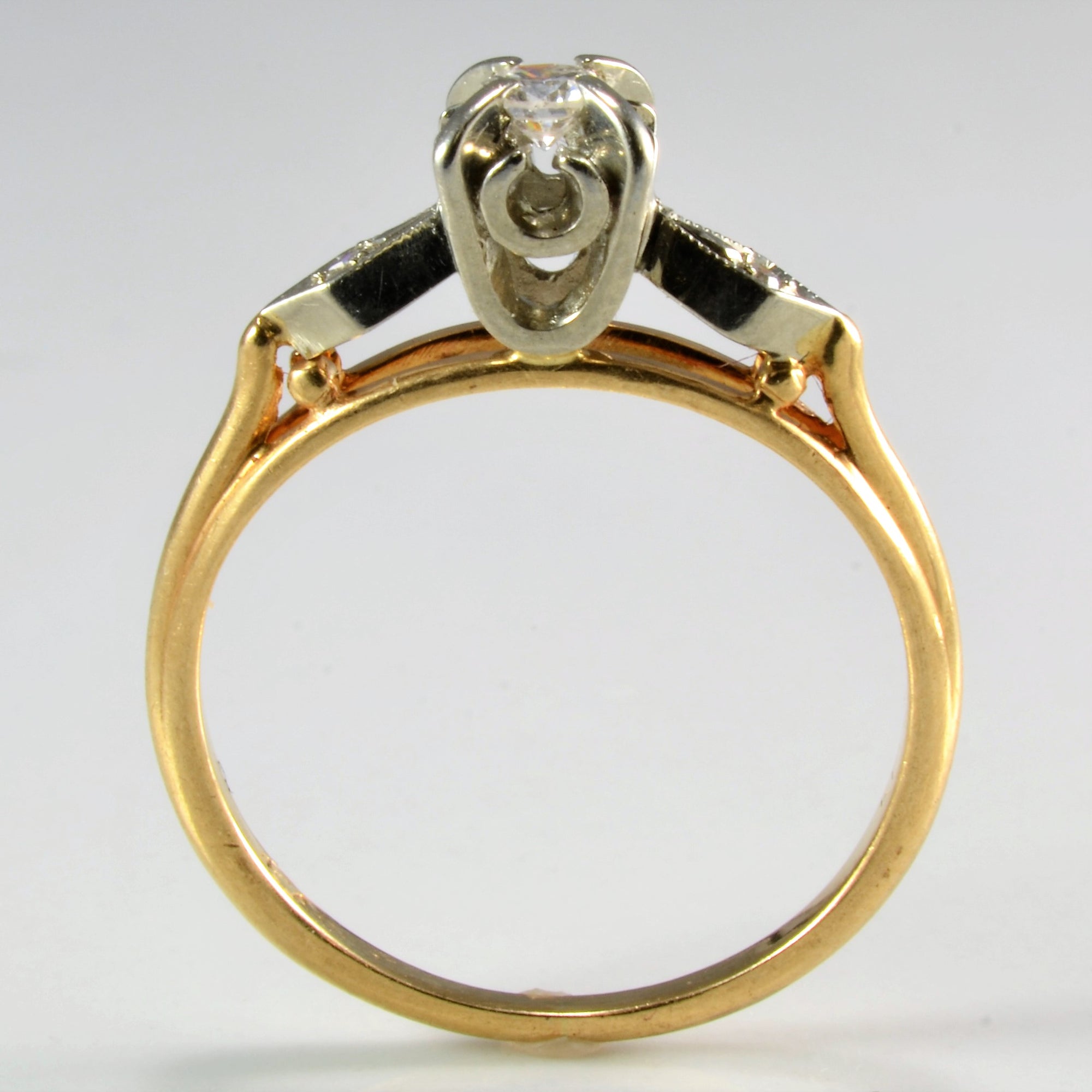 Vintage Retro Diamond Engagement Ring | 0.10 ctw, SZ 5.5 |