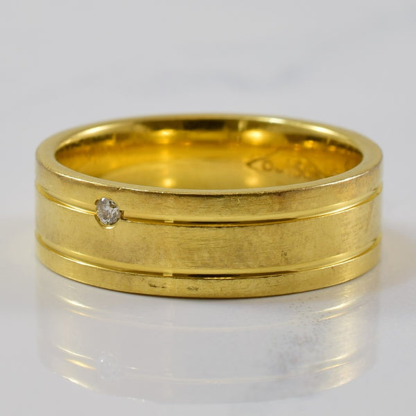 Wide Groove Diamond Band | 0.02ct | SZ 6.75 |