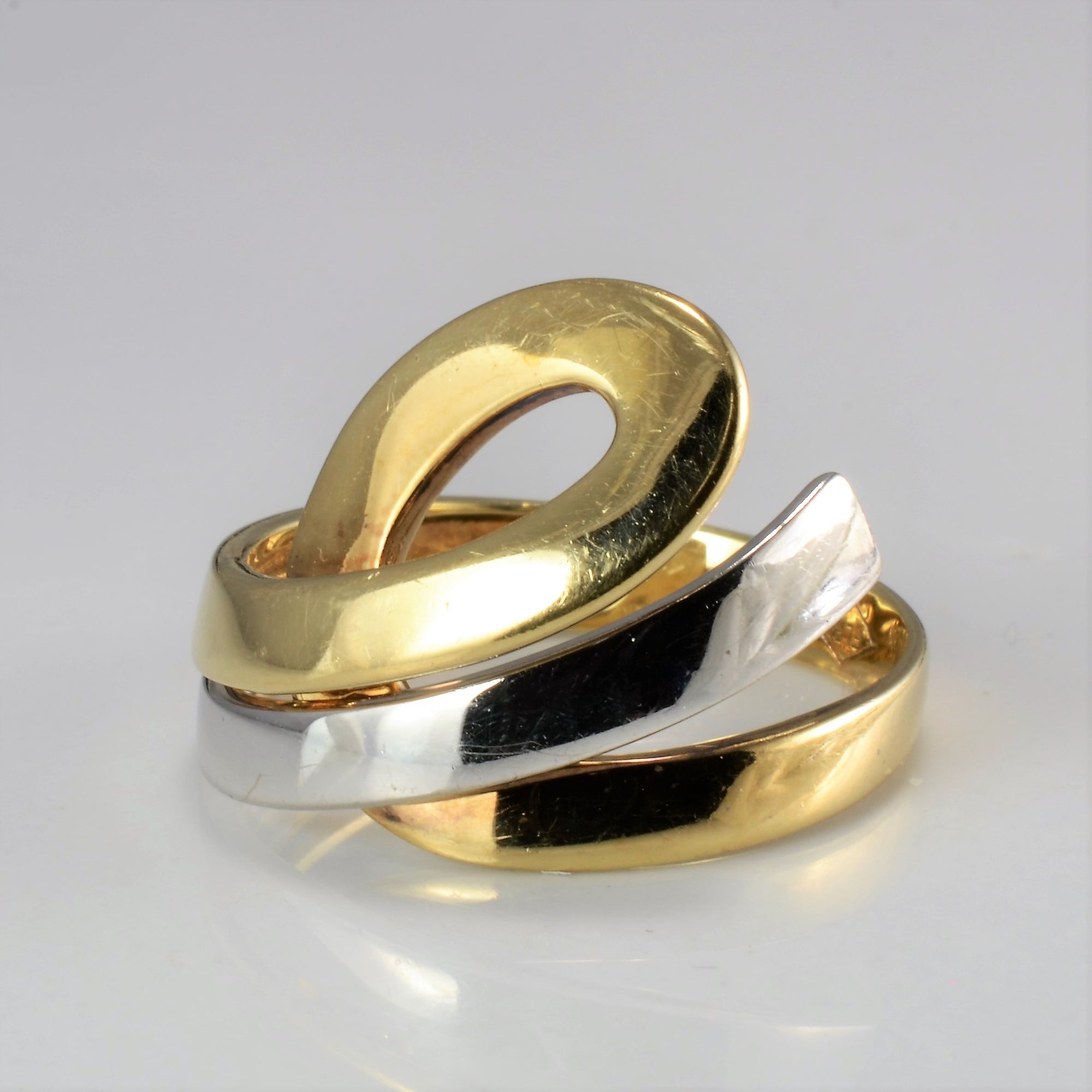 Bypass Two Tone Gold Ring | SZ 7.5 |