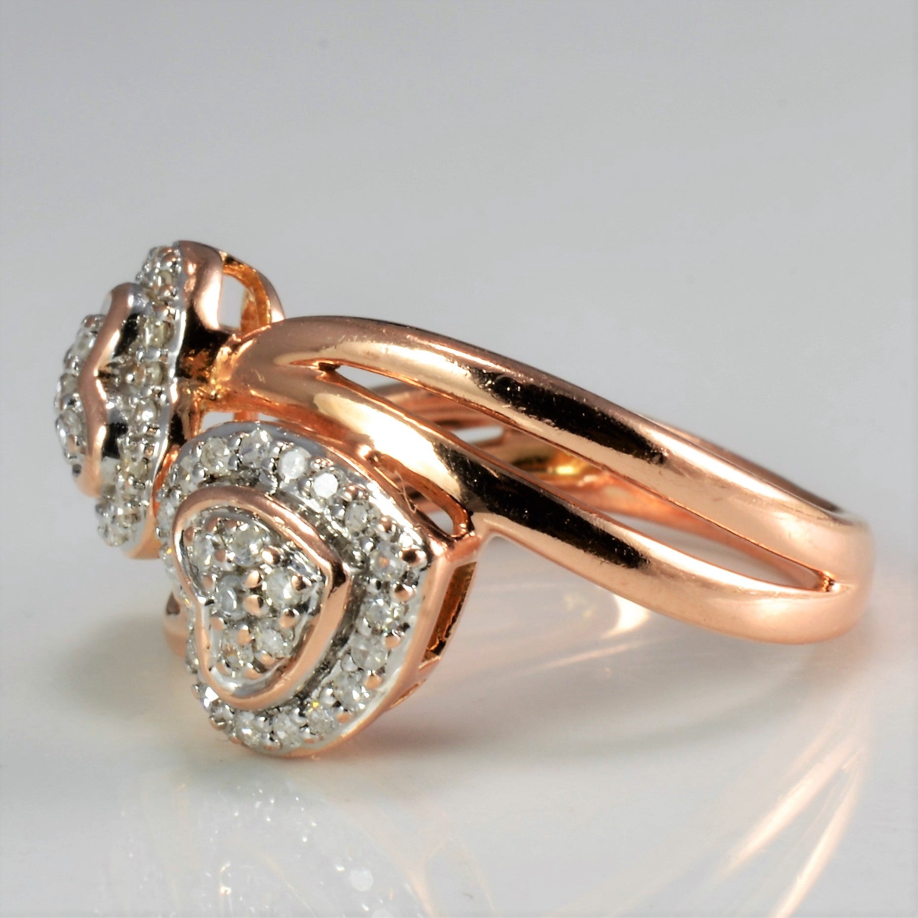 Bypass Heart Cluster Diamond Promise Ring | 0.16 ctw, SZ 4.5 |