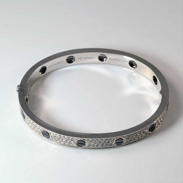 CARTIER Love Bracelet, Diamond-Paved, Ceramic | 1.99ctw | 7