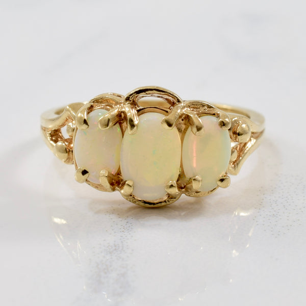 Three Stone Opal Ring | 0.70ctw | SZ 5.75  |