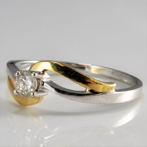 Bypass Two-Tone Solitaire Diamond Ring | 0.12 ctw, SZ 6 |
