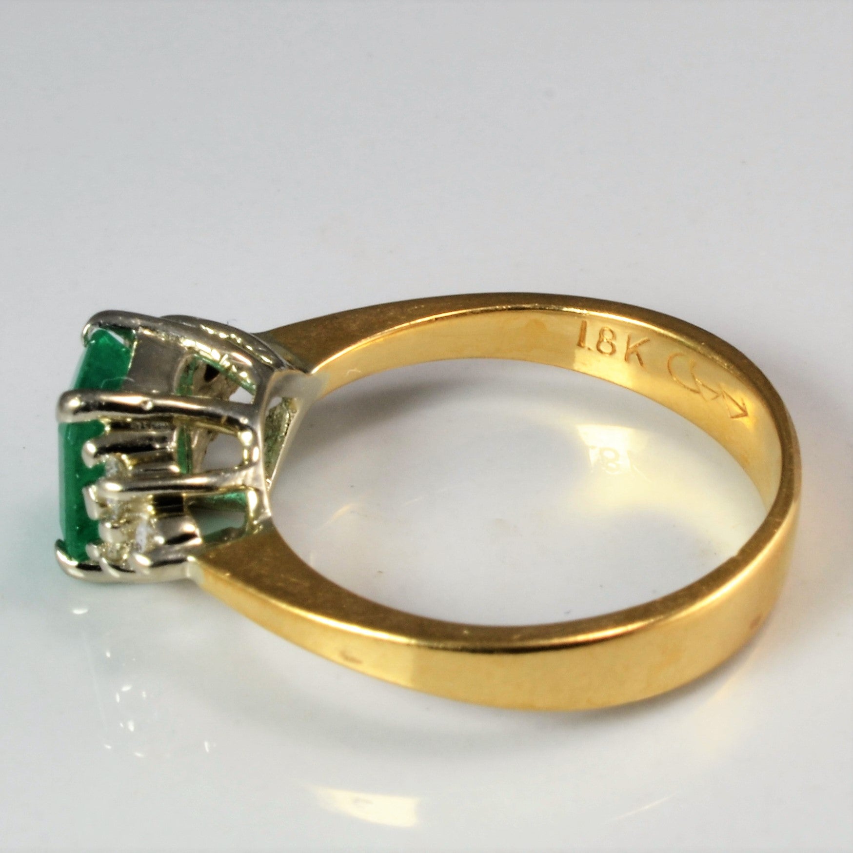 Prong Set Cluster Emerald & Diamond Ring | 0.12 ctw, SZ 5.5 |