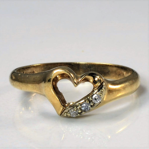 Diamond Heart Promise Ring | 0.02ctw | SZ 6.25 |
