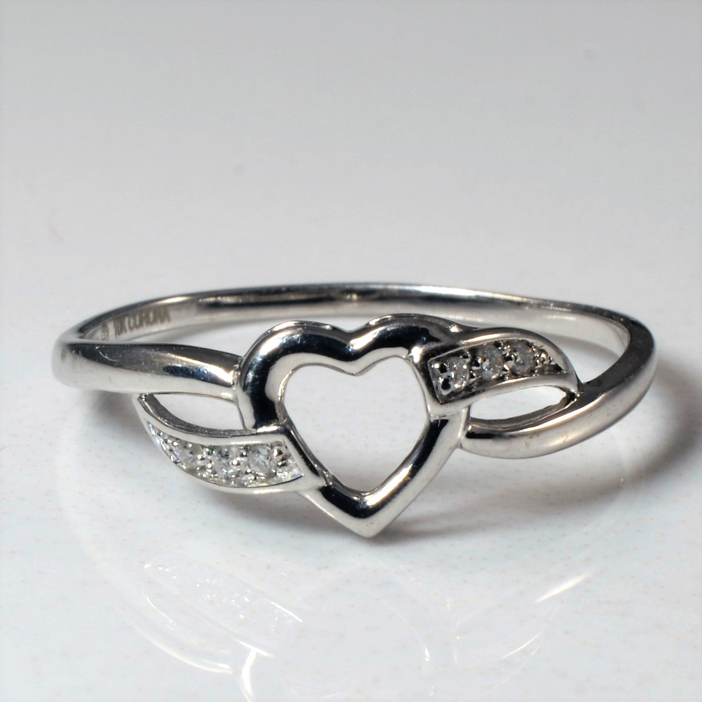 Diamond Heart Promise Ring | 0.03ctw | SZ 6.75 |