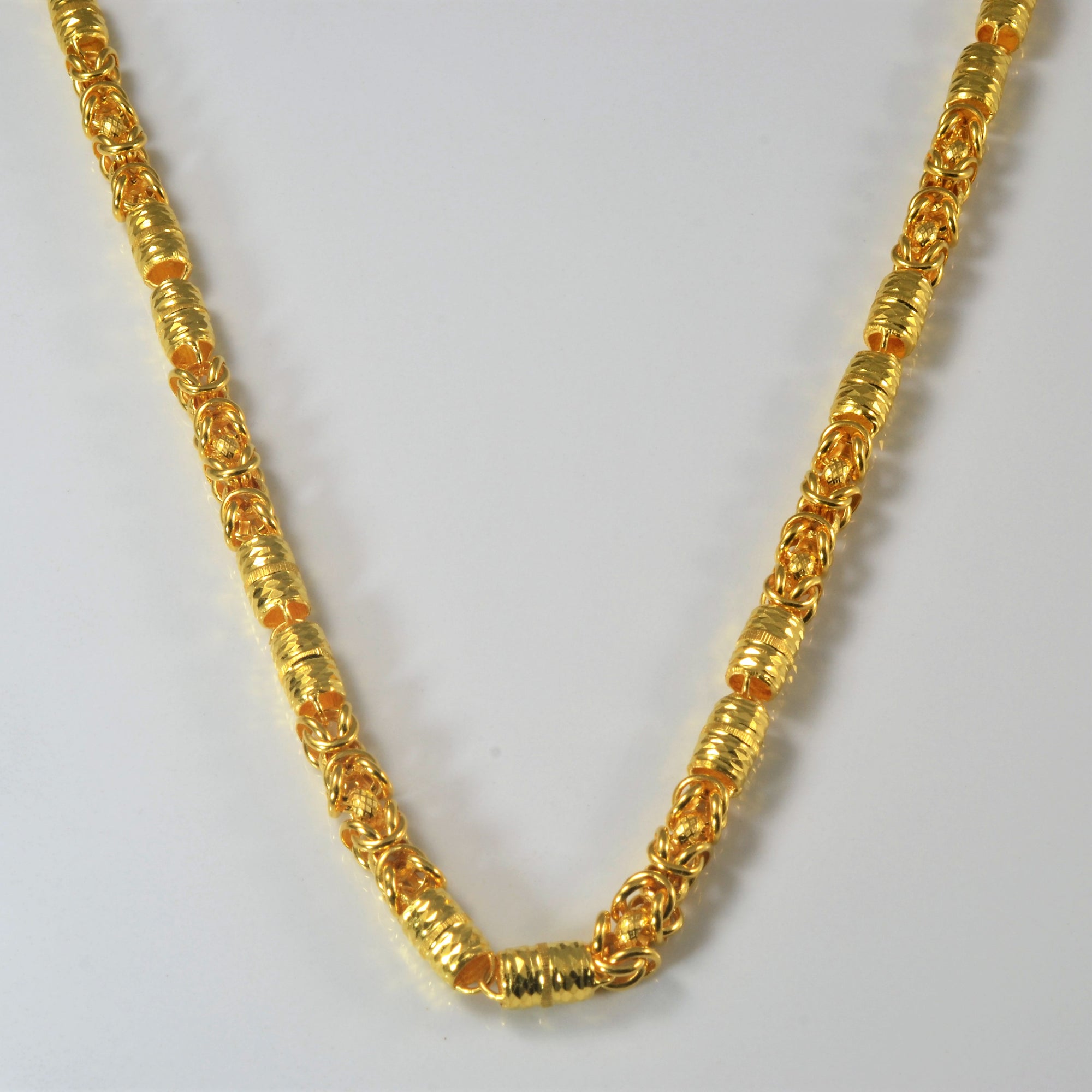 24k Gold Kings Braid Necklace | 22