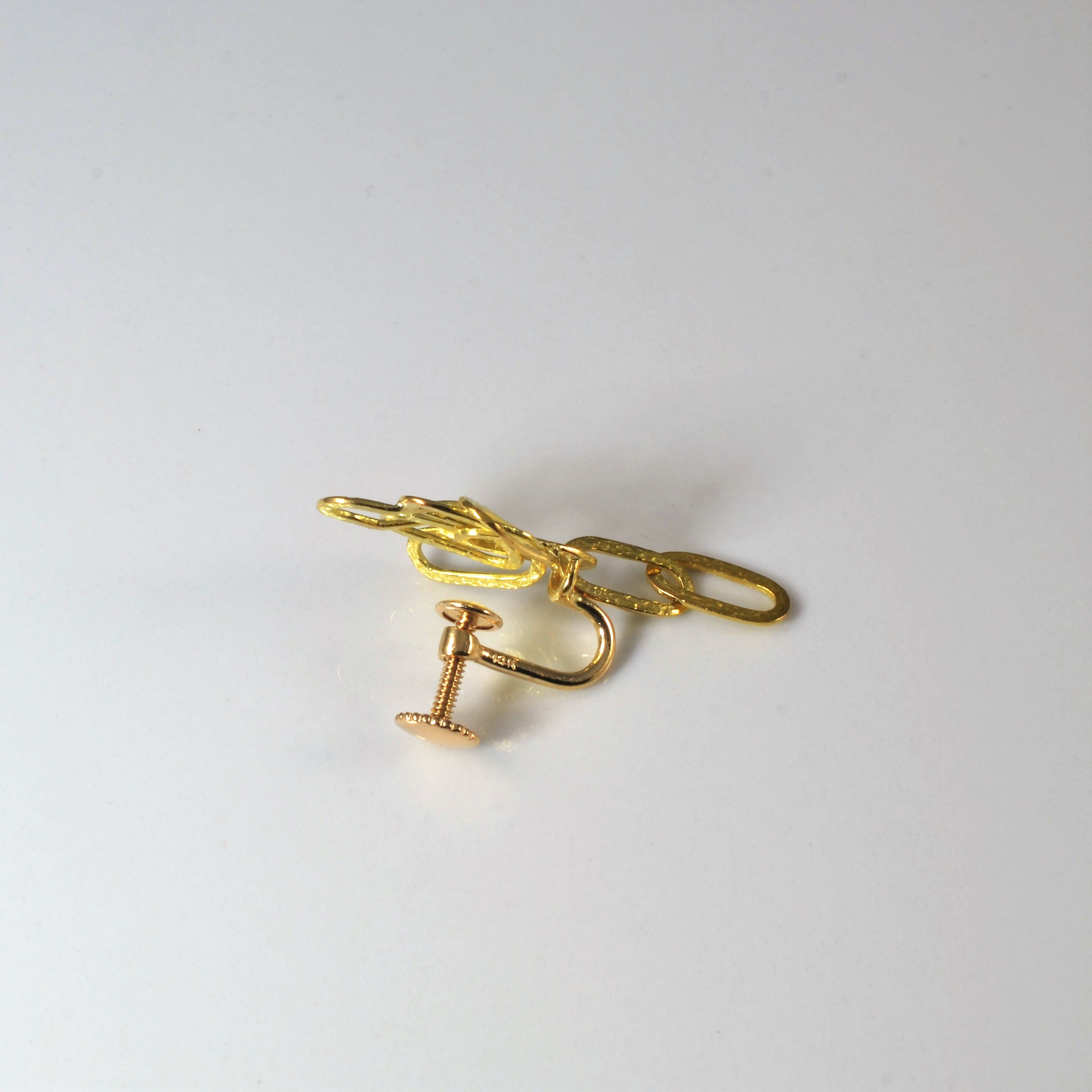 14k Yellow Gold Screw-Back Drop Earrings