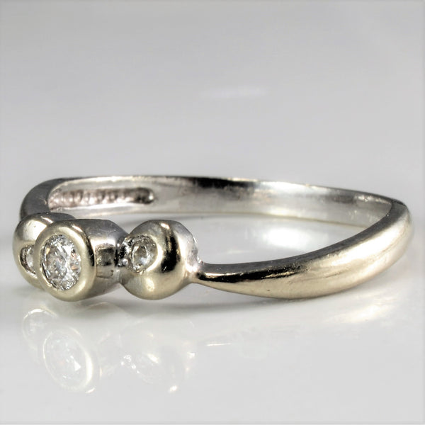 Bezel Set Three Stone Diamond Ring | 0.11 ctw, SZ 5.75 |