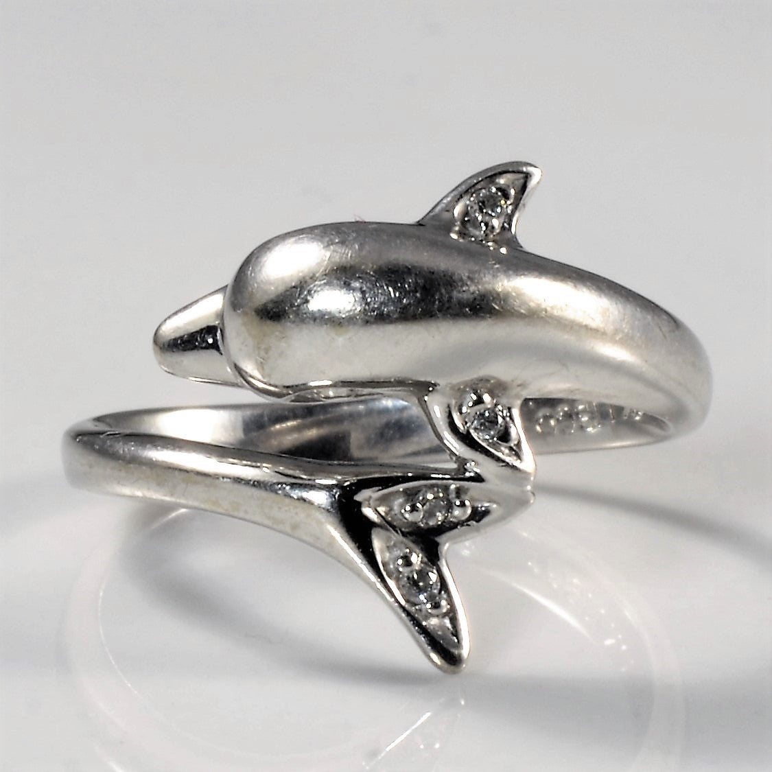 Diamond Dolphin Bypass Ring | 0.02ctw | SZ 5.75 |