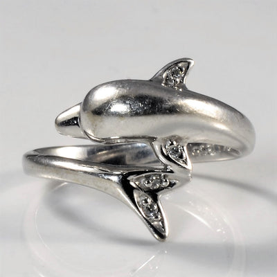 Diamond Dolphin Bypass Ring | 0.02ctw | SZ 5.75 |