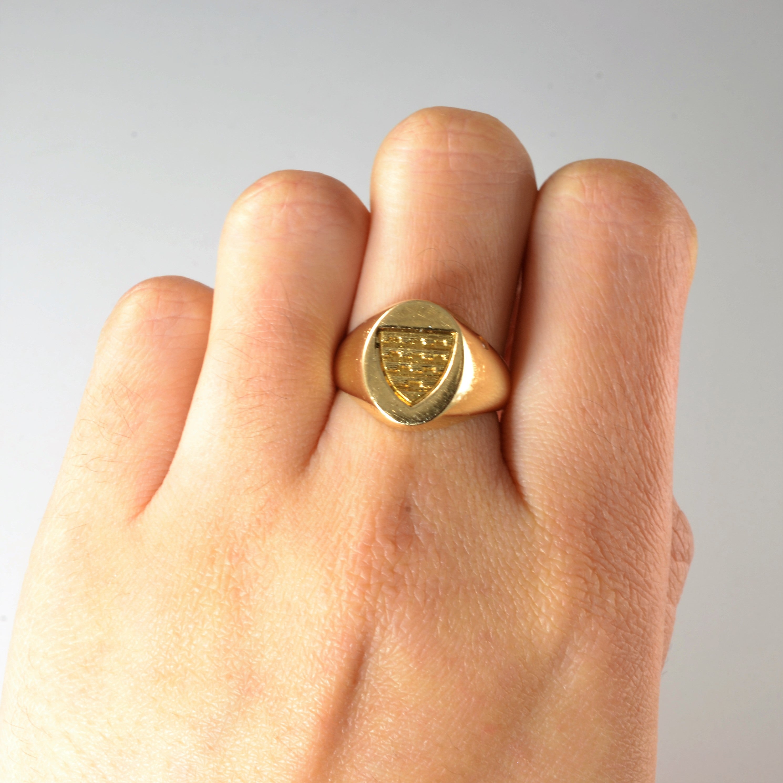 Solid Gold Shield Signet Ring | SZ 6.75 |