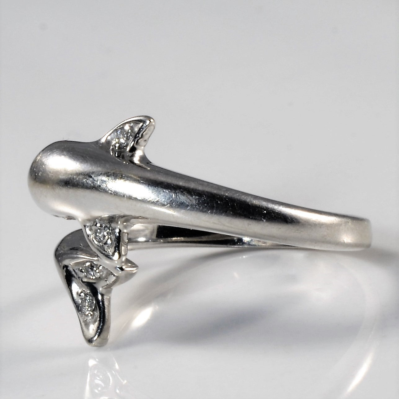 Diamond Dolphin Bypass Ring | 0.02ctw | SZ 5.75 |