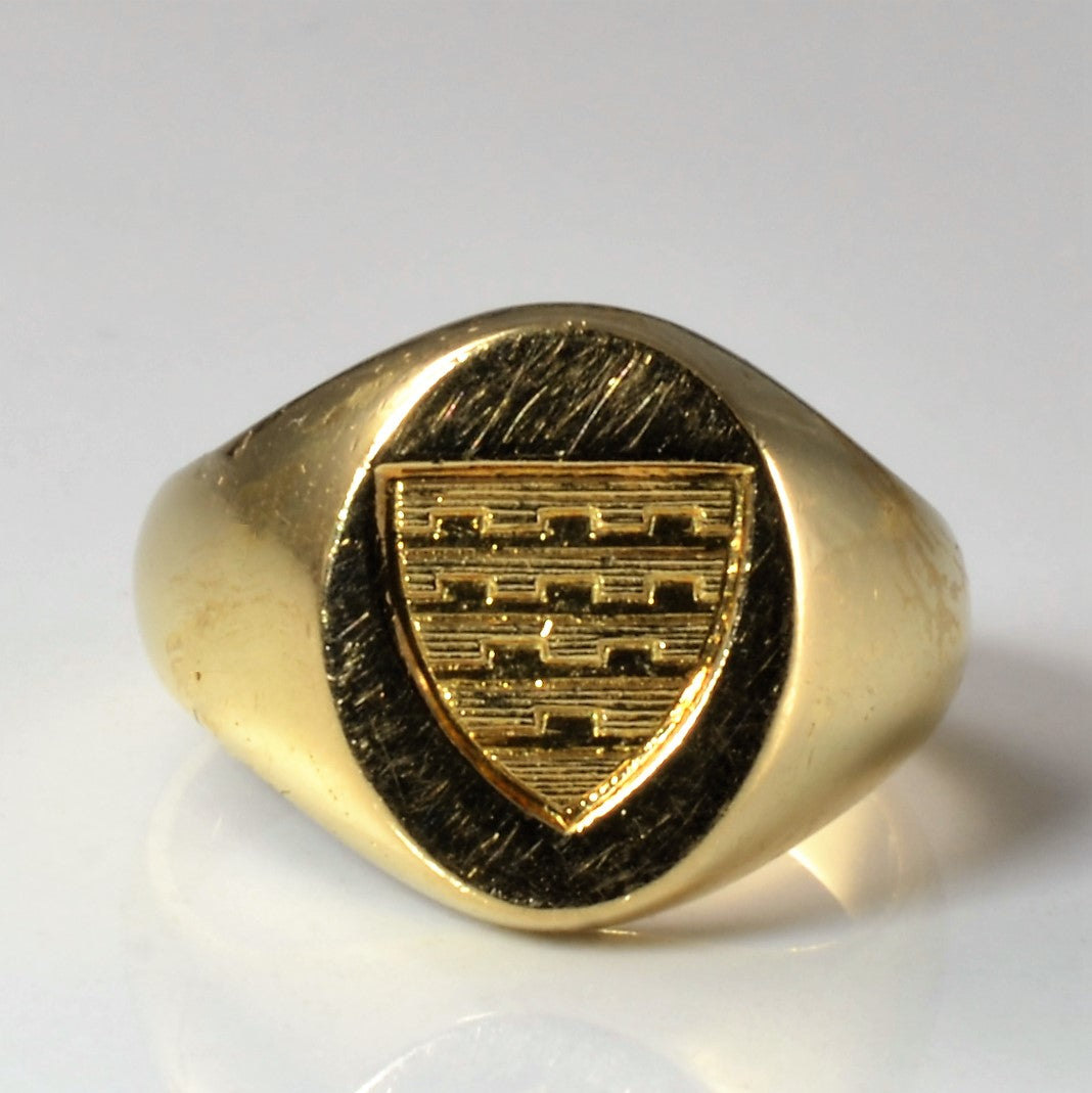 Solid Gold Shield Signet Ring | SZ 6.75 |