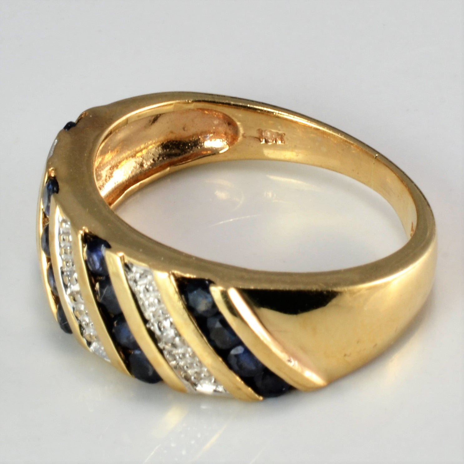 Channel Sapphire & Diamond Band | 0.02 ctw, SZ 5.75 |