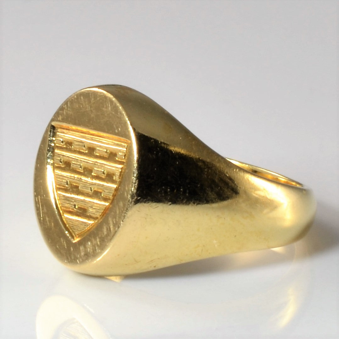 Solid Gold Shield Signet Ring | SZ 6.75 |