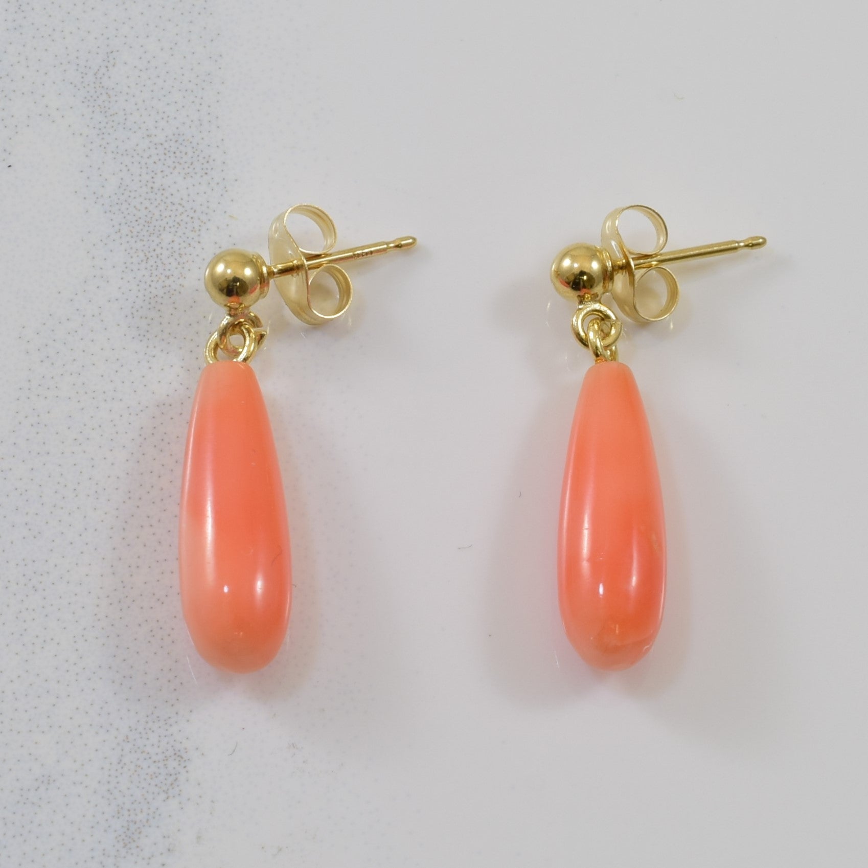 Briolette Coral Drop Stud Earrings | 5.00ctw |