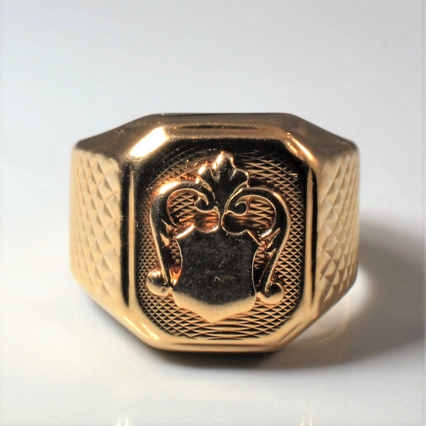 14k Rose Gold Signet Shield Ring | SZ 11.5 |