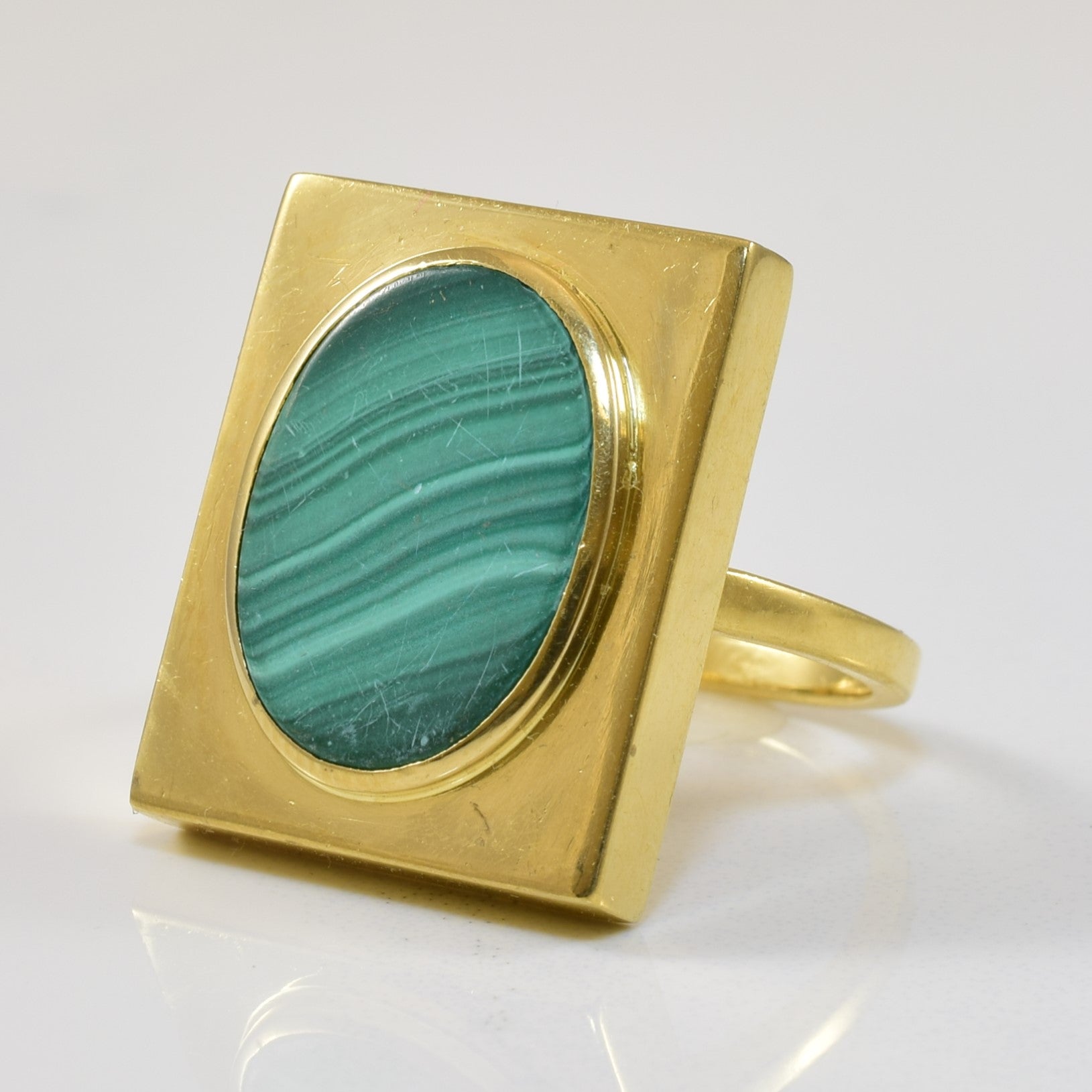 Framed Malachite Cocktail Ring | 5.00ct | 5.75 |