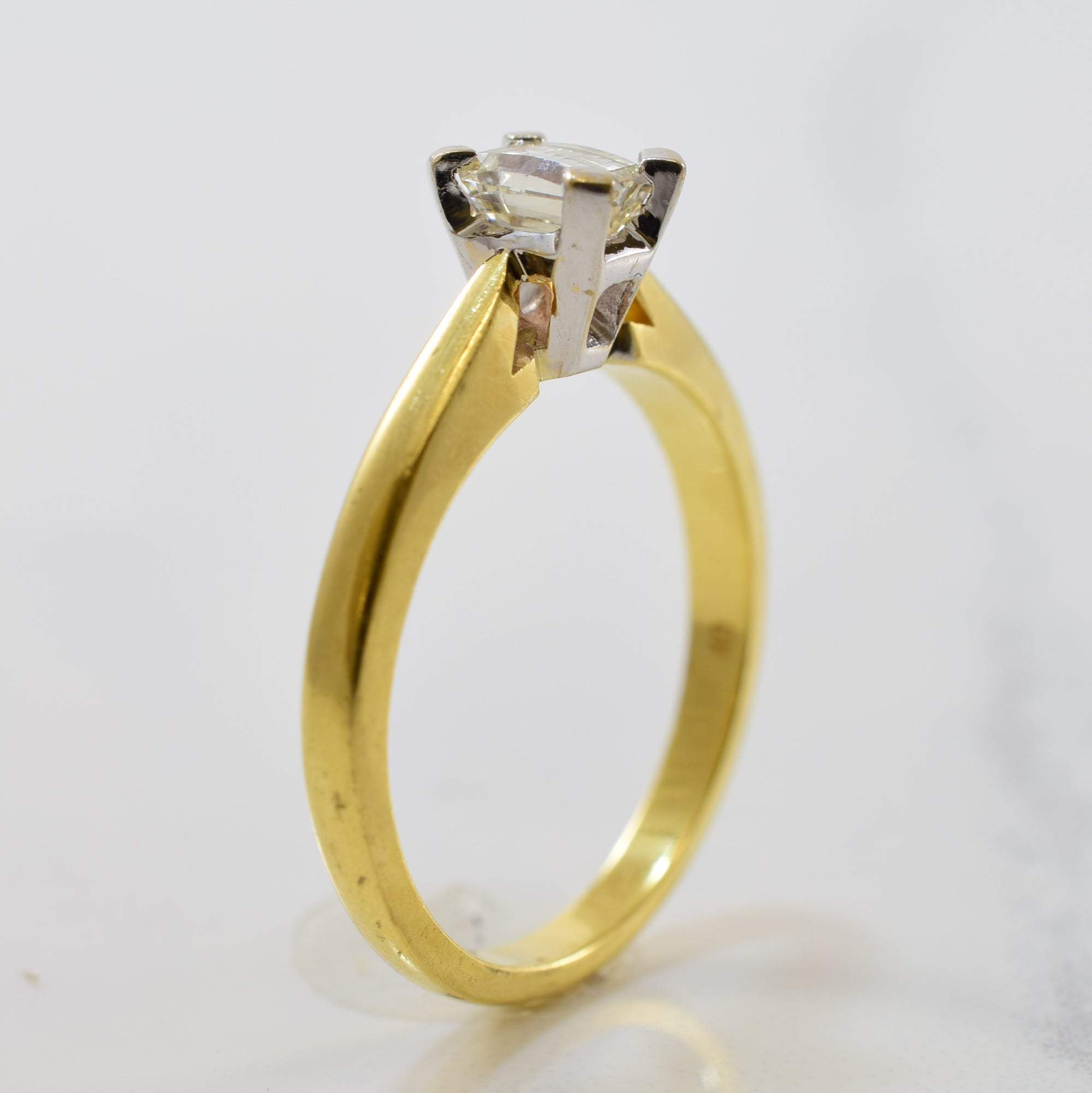 Checkerboard Step Cut Diamond Engagement Ring | 0.35ct | SZ 6 |
