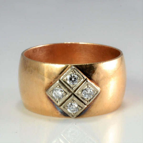 Vintage Diamond Wide Band | 0.16 ctw, SZ 7.25 |