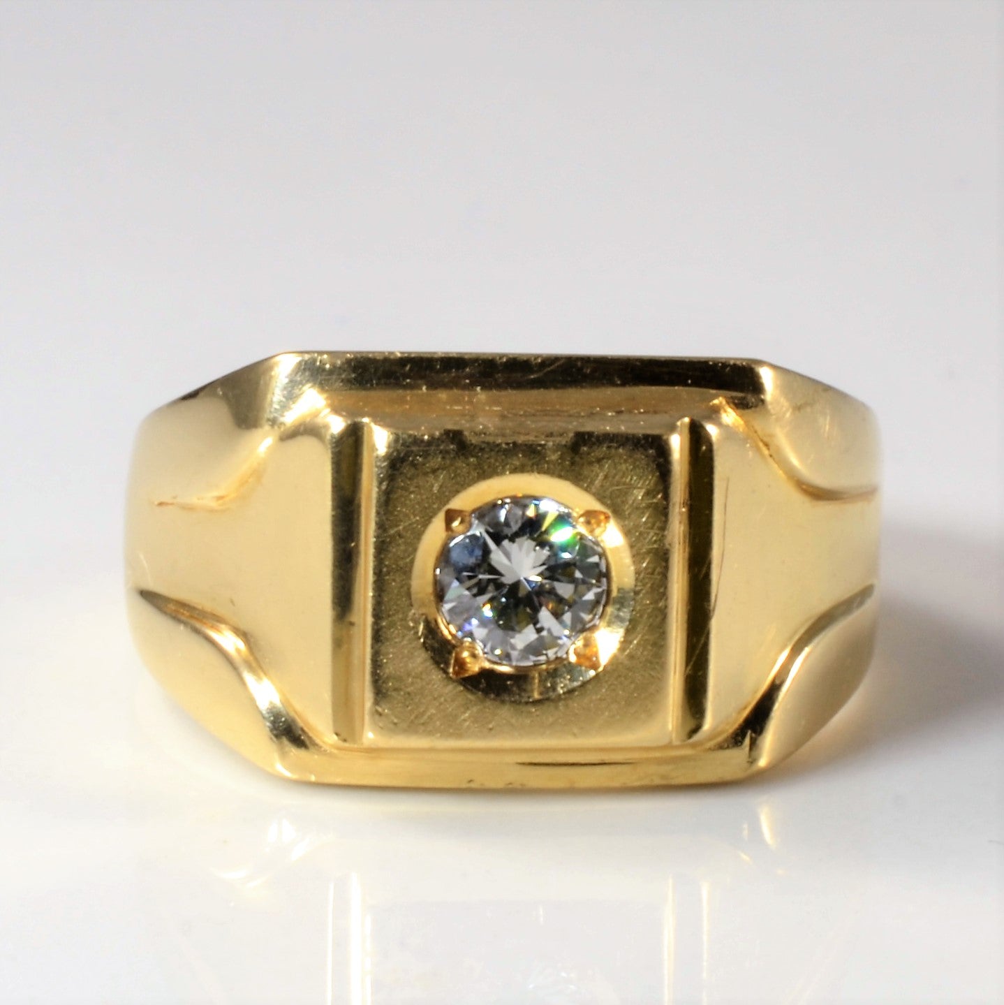 Solitaire Diamond Signet Ring | 0.27ct | SZ 6.75 | – 100 Ways