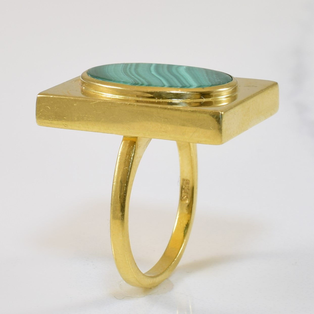 Framed Malachite Cocktail Ring | 5.00ct | 5.75 |