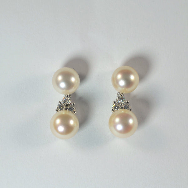 'Tiffany & Co.' Aria Pearl & Diamond Drop Earrings