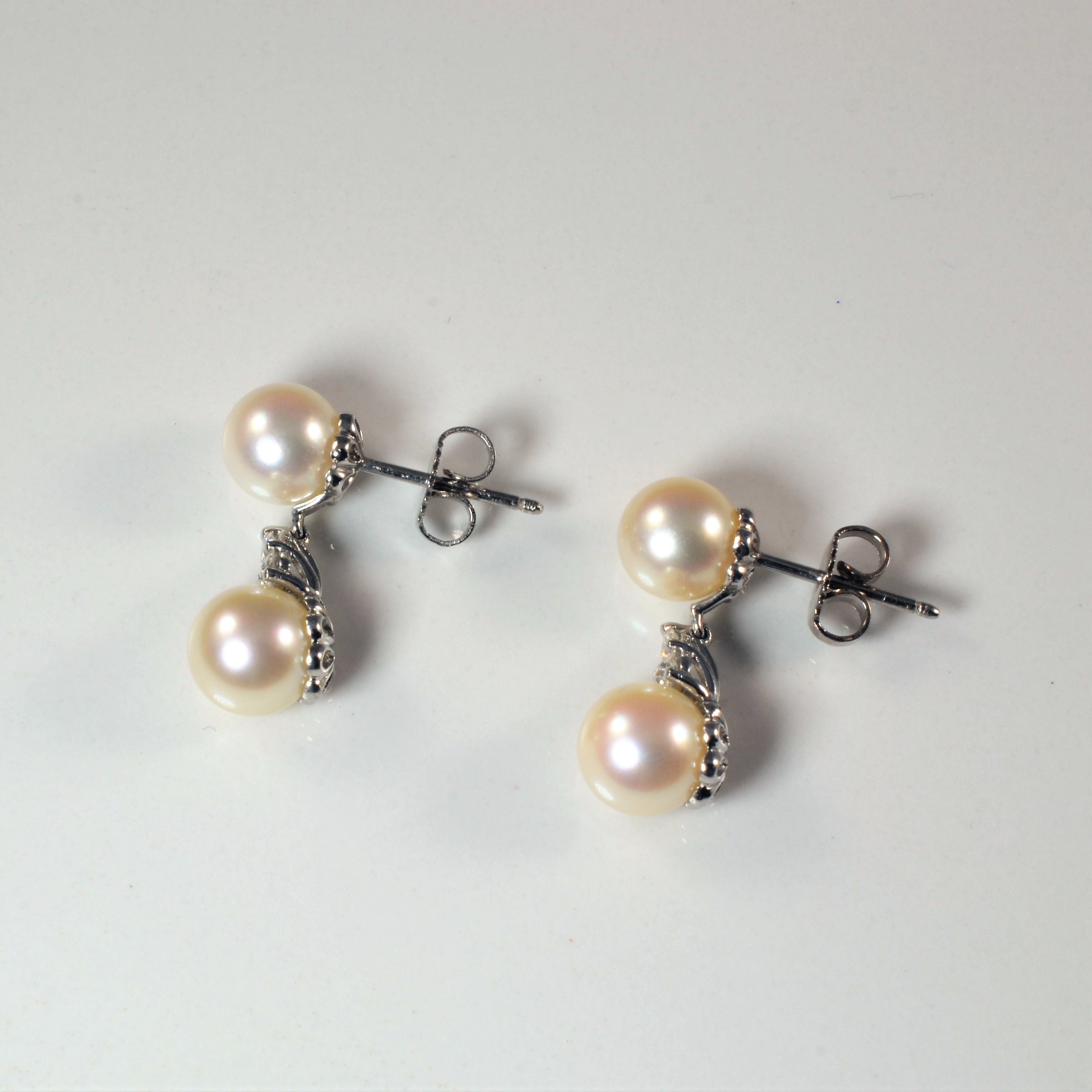 Tiffany & Co.' Aria Pearl & Diamond Drop Earrings