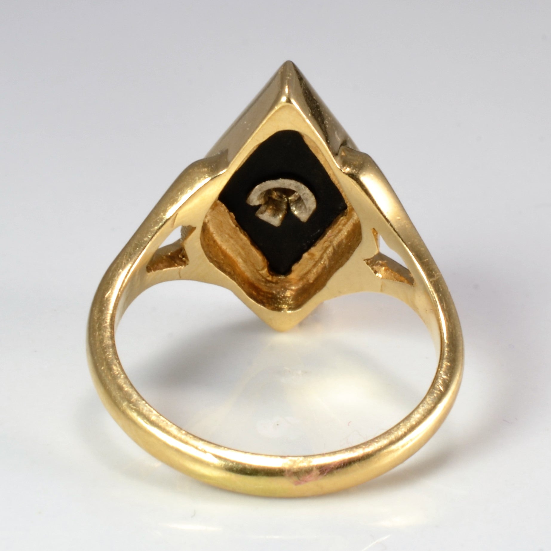 Bezel Set Onyx & Diamond Ring | 0.03 ctw, SZ 4.5 |