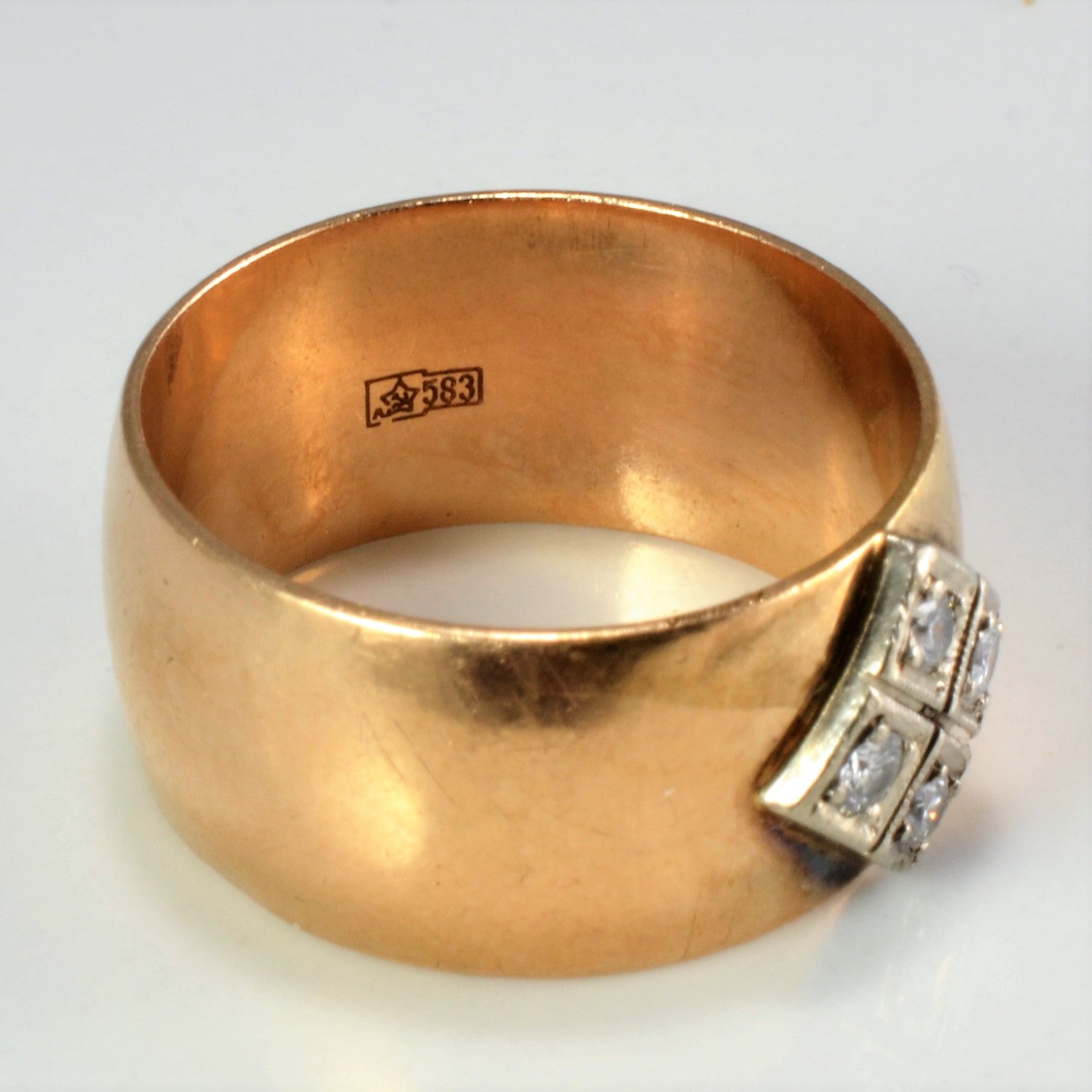 Vintage Diamond Wide Band | 0.16 ctw, SZ 7.25 |