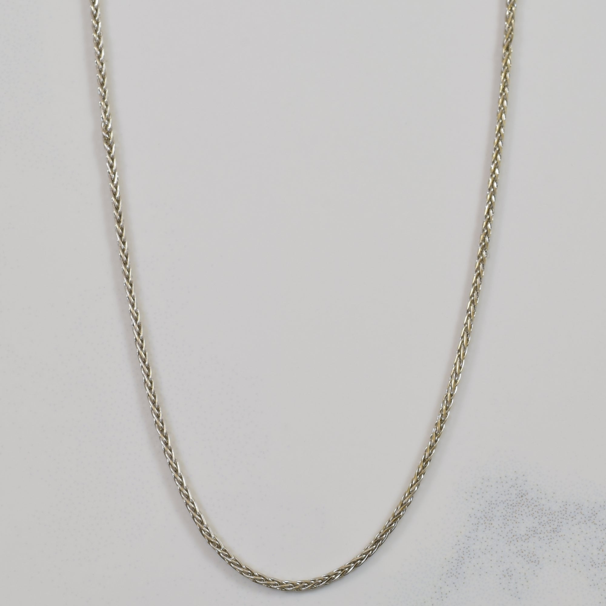 14k White Gold Wheat Chain | 19