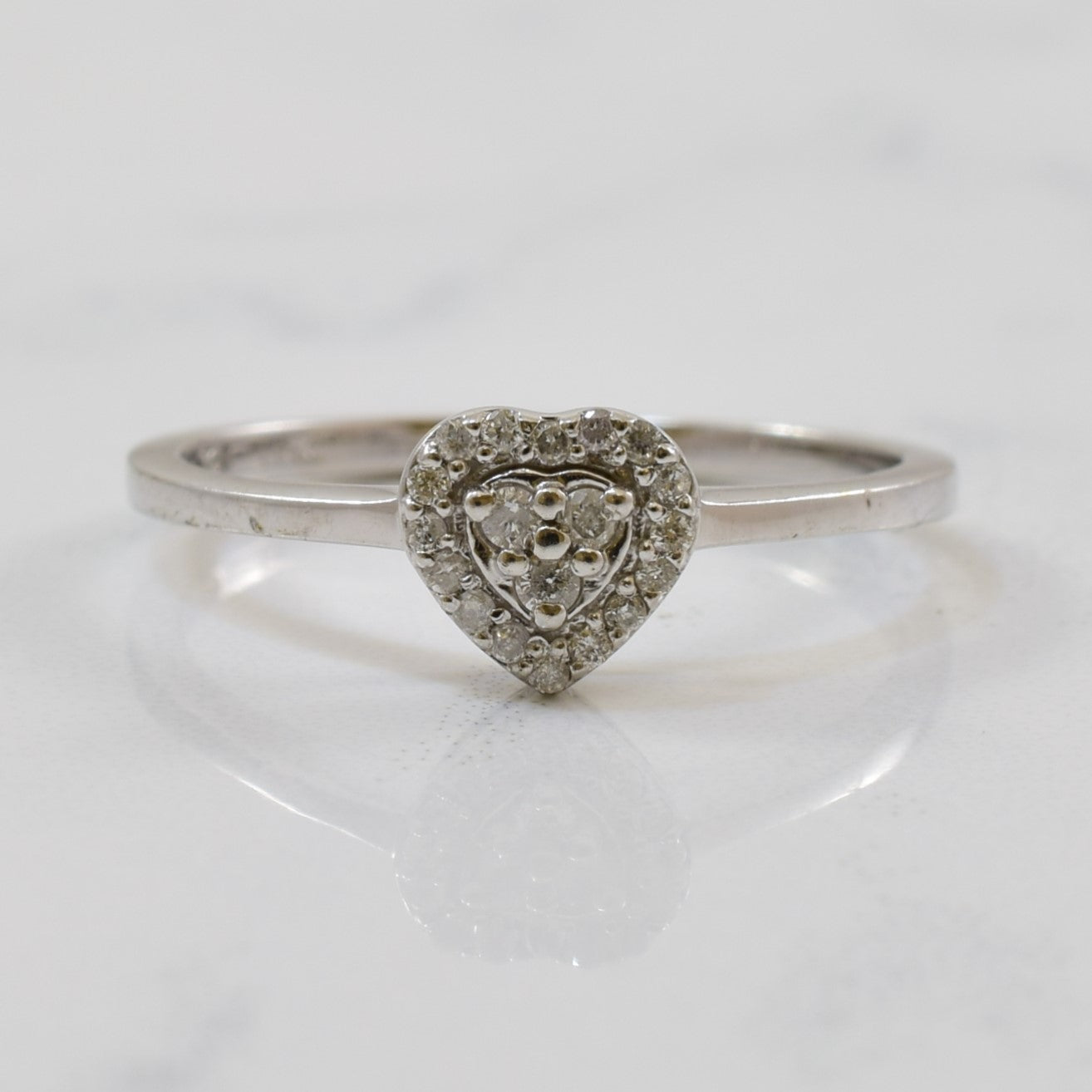 Diamond Cluster Heart Ring | 0.08ctw | SZ 6.75 |
