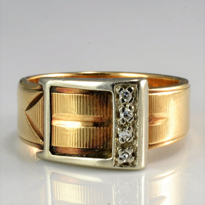 Two- Tone Belt Buckle Diamond Band | 0.04 ctw, SZ 6 |