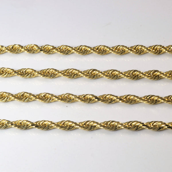 10k Yellow Gold Rope Chain | 20