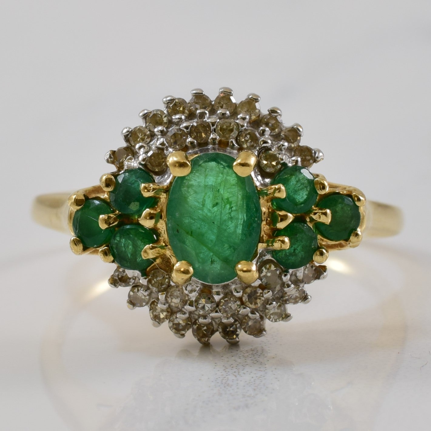 Emerald & Diamond Ring | 0.94ctw, 0.16ctw | SZ 10.25 |