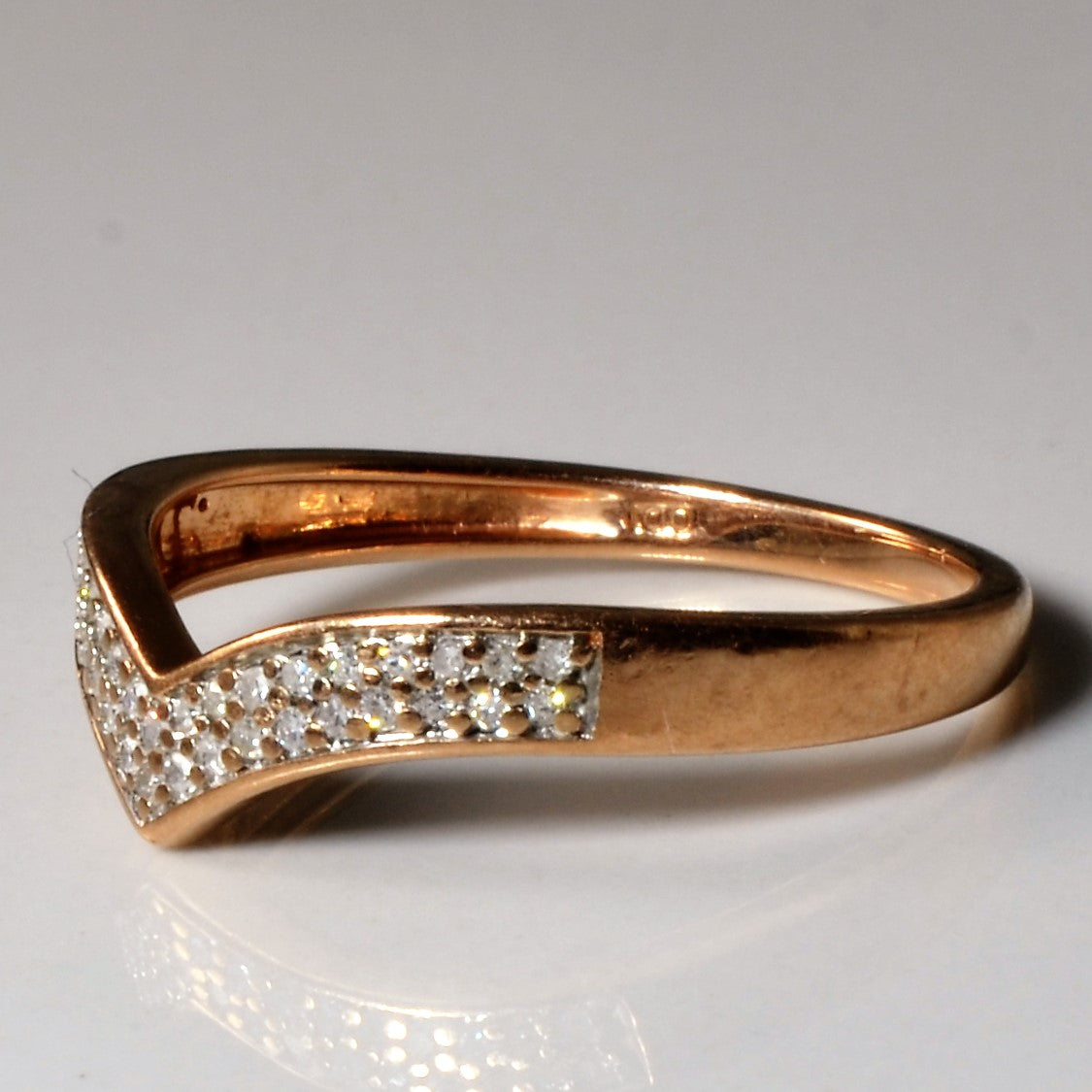 Rose Gold Diamond Chevron Nesting Ring | 0.10ctw | SZ 6.75 |
