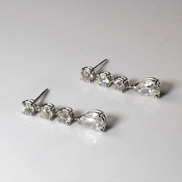 Platinum Diamond Drop Earrings | 2.70ctw |