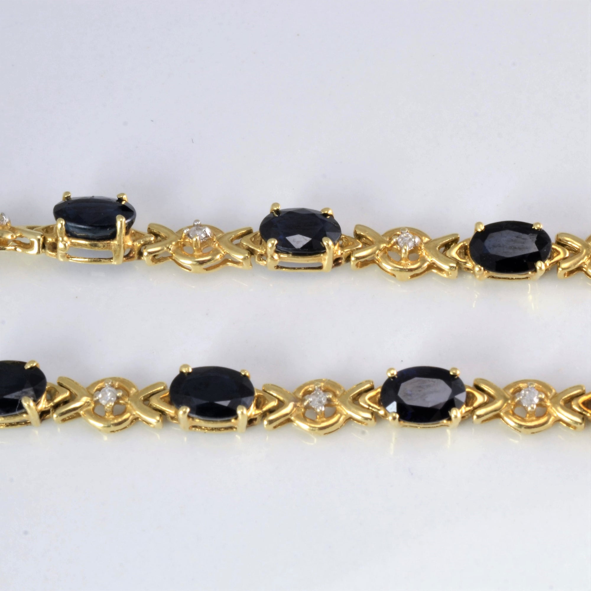Sapphire & Diamond Chain Bracelet | 0.11 ctw, 7''|
